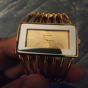 Women's Gold Rectangular Watch